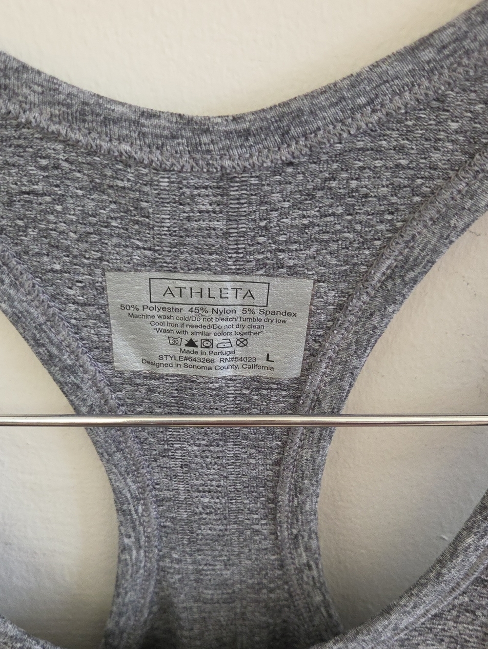 Athleta Fastest Track Racerback Ruched Tank Top - Gray Large - Picture 3 of 6